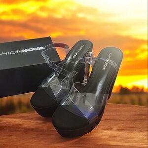 Fashion Nova Black Heels 8.5